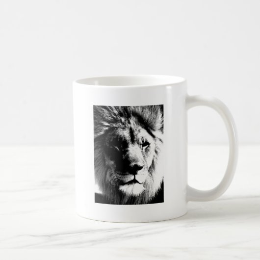 Schwarz-Weiß-Lion Kaffeetasse (Rechts)