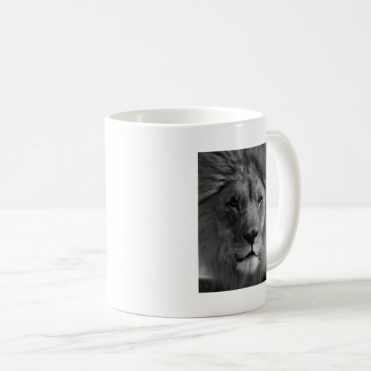 Schwarz-Weiß-Lion Kaffeetasse (VorderseiteRechts)