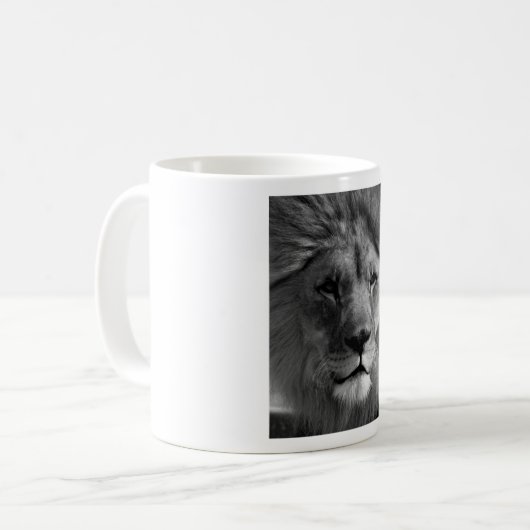 Schwarz-Weiß-Lion Kaffeetasse (Vorderseite Links)