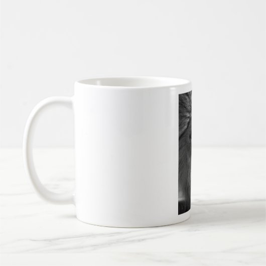 Schwarz-Weiß-Lion Kaffeetasse (Links)
