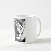 Schwarz-Weiß-Lion Kaffeetasse (VorderseiteRechts)