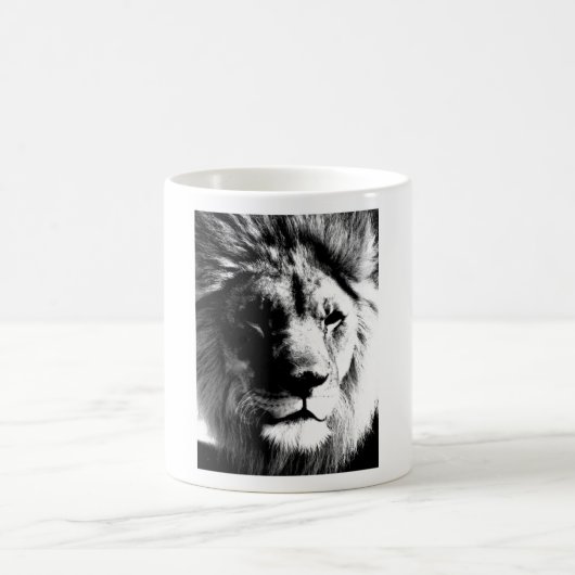 Schwarz-Weiß-Lion Kaffeetasse (Mittel)