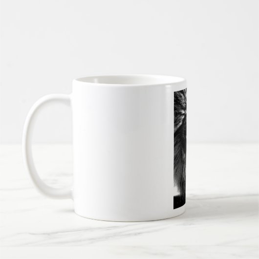 Schwarz-Weiß-Lion Kaffeetasse (Links)