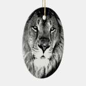 Schwarz-Weiß-Lion Keramik Ornament (Rechts)