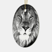Schwarz-Weiß-Lion Keramik Ornament (Links)