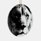 Schwarz-Weiß-Lion Keramik Ornament (Rechts)