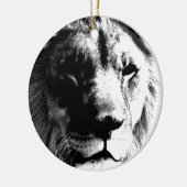 Schwarz-Weiß-Lion Keramik Ornament (Links)