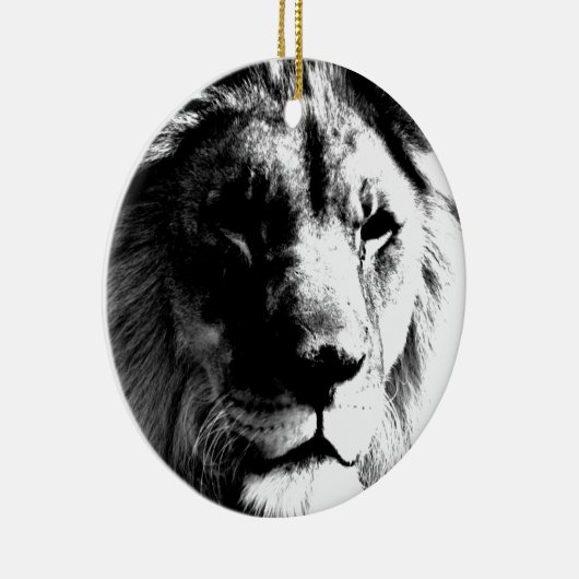 Schwarz-Weiß-Lion Keramikornament (Rechts)