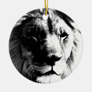 Schwarz-Weiß-Lion Keramikornament