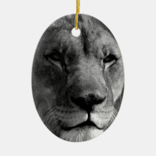 Schwarz-Weiß-Lion Keramikornament