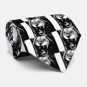 Schwarz-Weiß-Lion Krawatte (Gerollt)