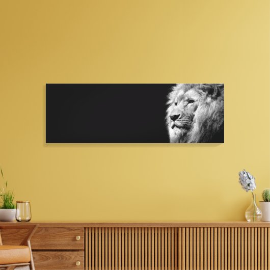 Schwarz-Weiß-Lion Leinwanddruck (Insitu (Wohnzimmer))