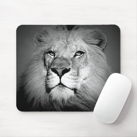 Schwarz-Weiß-Lion Mousepad (Mit Mouse)