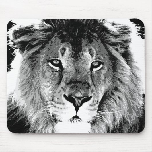 Schwarz-Weiß-Lion Mousepad (Vorne)