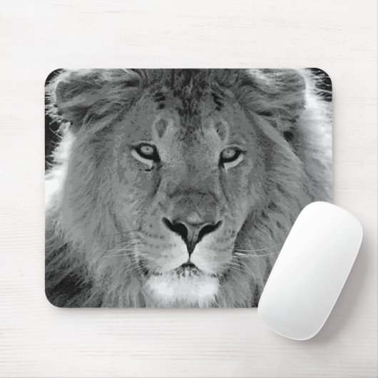 Schwarz-Weiß-Lion Mousepad (Mit Mouse)