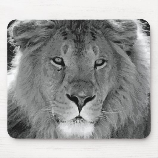 Schwarz-Weiß-Lion Mousepad (Vorne)