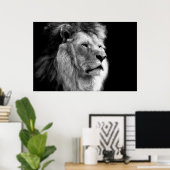 Schwarz-Weiß-Lion Poster (Heimbüro)