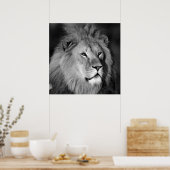Schwarz-Weiß-Lion Poster (Küche)