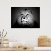 Schwarz-Weiß-Lion-Poster drucken Poster (Küche)