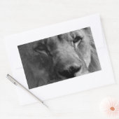Schwarz-Weiß-Lion Rechteckiger Aufkleber (Umschlag)