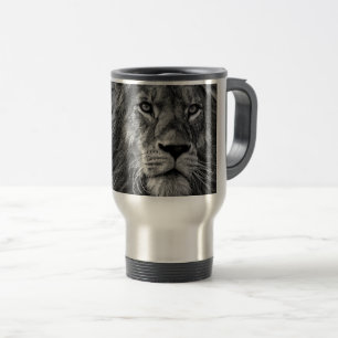 Schwarz-Weiß-Lion Reisebecher