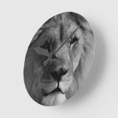 Schwarz-Weiß-Lion Runde Wanduhr (Winkel)