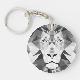 Schwarz-Weiß-Lion Schlüsselanhänger