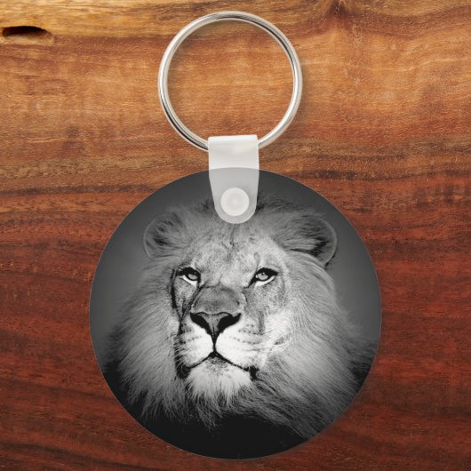 Schwarz-Weiß-Lion Schlüsselanhänger (Vorderseite)