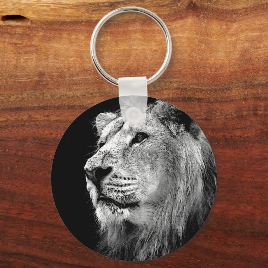 Schwarz-Weiß-Lion Schlüsselanhänger (Vorderseite)