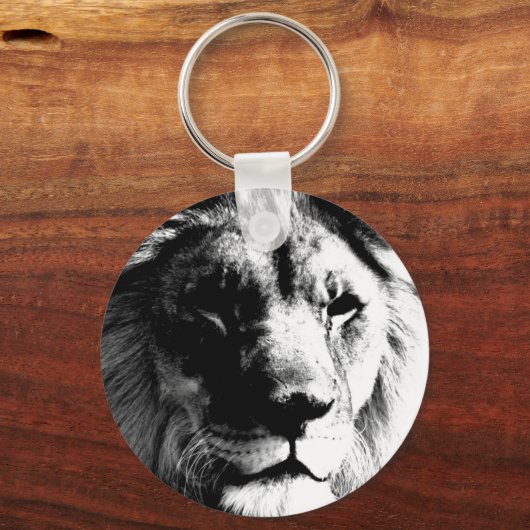 Schwarz-Weiß-Lion Schlüsselanhänger (Vorderseite)