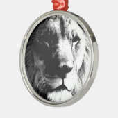 Schwarz-Weiß-Lion Silbernes Ornament (Links)