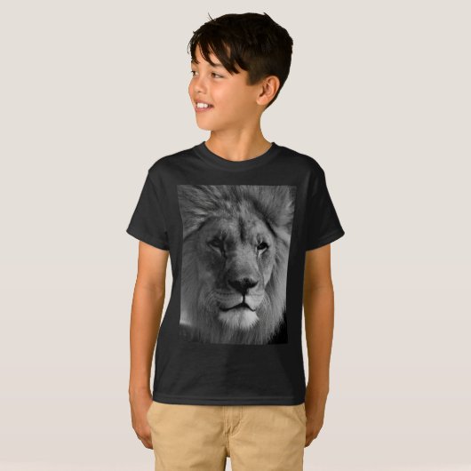 Schwarz-Weiß-Lion T-Shirt (Vorne ganz)