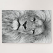 Schwarz-Weiß-Lion - Tiere Art Puzzle (Horizontal)