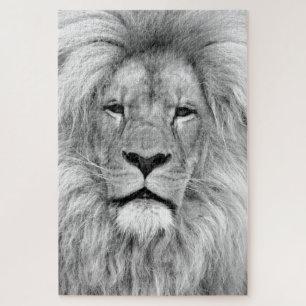 Schwarz-Weiß-Lion - Tiere Art Puzzle