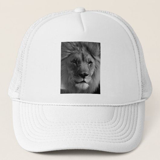 Schwarz-Weiß-Lion Truckerkappe (Vorderseite)
