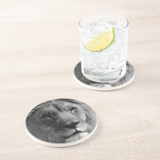 Schwarz-Weiß-Lion Untersetzer (Seite)