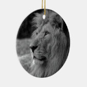 Schwarz-Weiß-Lion - Wildtier Keramik Ornament (Rechts)