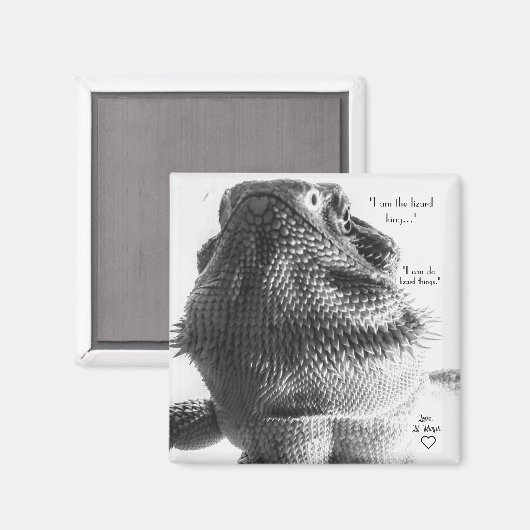 Schwarz-Weiß-Lizard Magnet (Vorderseite/Rückseite)