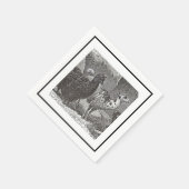 Schwarz-Weiß-Llama Alpaca Andes Serviette (Ecke)