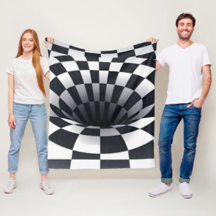 Schwarz-Weiß-Loch Fleecedecke