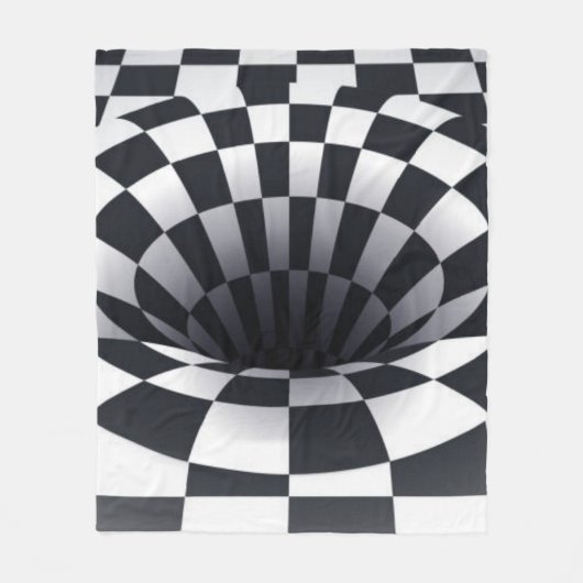 Schwarz-Weiß-Loch Fleecedecke (Vorderseite)