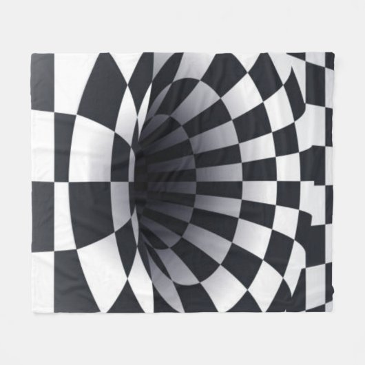 Schwarz-Weiß-Loch Fleecedecke (Vorderseite (Horizontal))