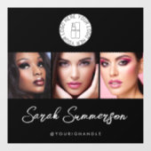 Schwarz Weiß Logo 3 Foto Make-up Studio Fensteraufkleber (Blatt)