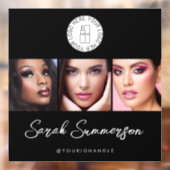 Schwarz Weiß Logo 3 Foto Make-up Studio Fensteraufkleber (Blatt 2)