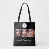 Schwarz-Weiß-Logo 3 Foto Make-up-Studio Tasche (Vorderseite)