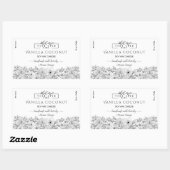 Schwarz-Weiß-Logo Blumenkerze Rechteckiger Aufkleber (Blatt)