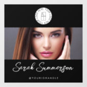 Schwarz Weiß Logo Foto Make-up Studio Fensteraufkleber (Blatt)