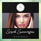 Schwarz Weiß Logo Foto Make-up Studio Fensteraufkleber (Blatt 3)