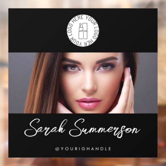 Schwarz Weiß Logo Foto Make-up Studio Fensteraufkleber (Blatt 2)