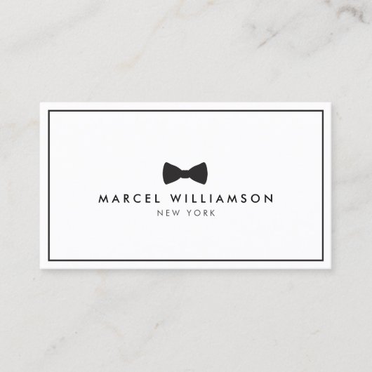 Schwarz/Weiß-Logo für die klassische Krawatte von Visitenkarte (Vorderseite)